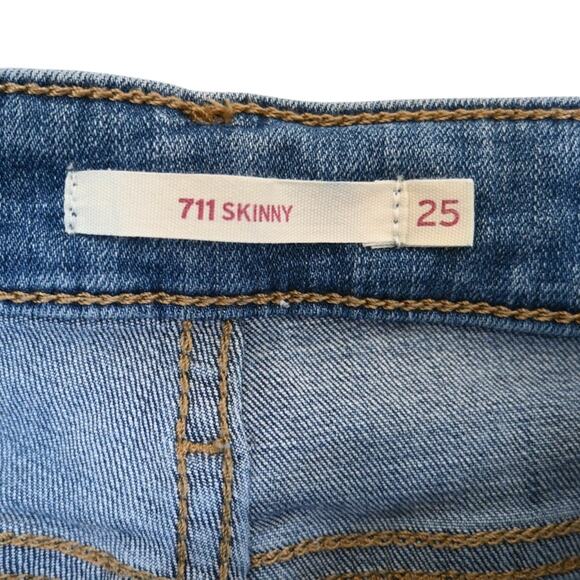 Levi's 711 Skinny Distressed Jean Womens 25 - Picture 9 of 12